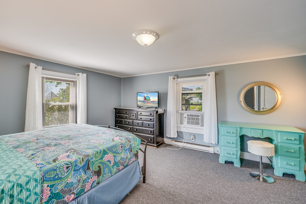 The Bedroom has a Flat Screen TV