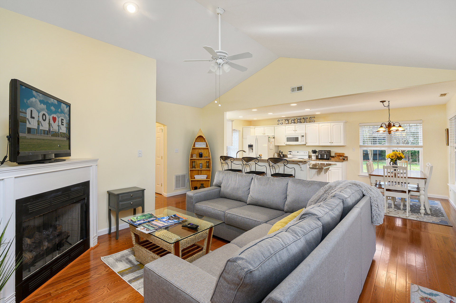 Spacious Living Area with brand new comfy furnishings and room for all.