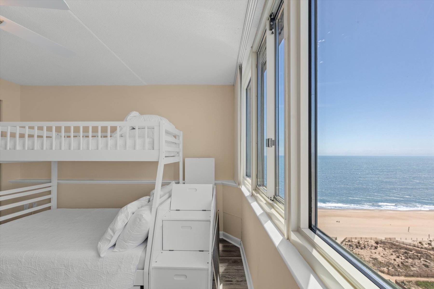 Wake up directly to stunning ocean views right from your bedroom window in this perfect guest retreat.