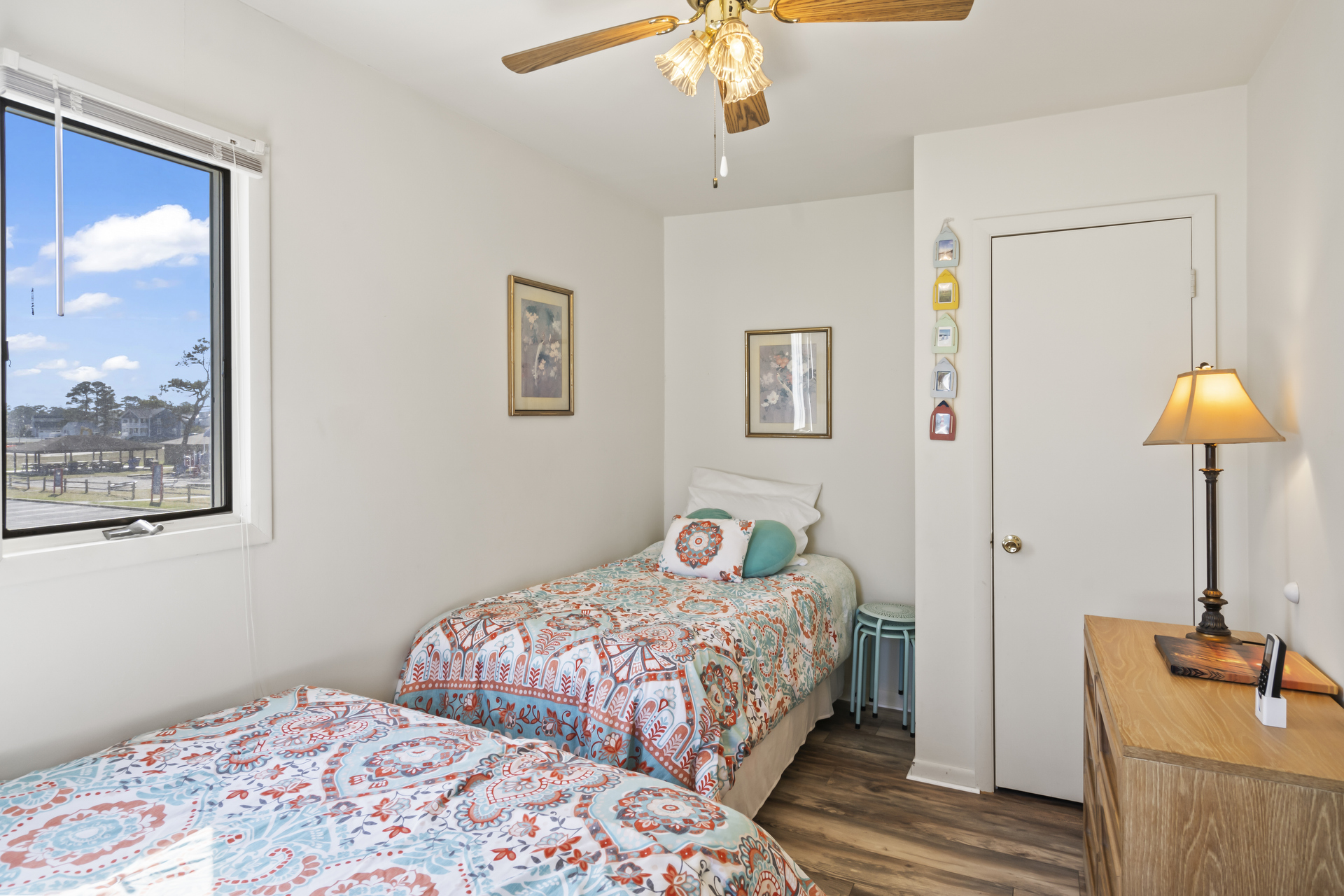 Bedroom 2 has a Twin Bed and a Full Bed.