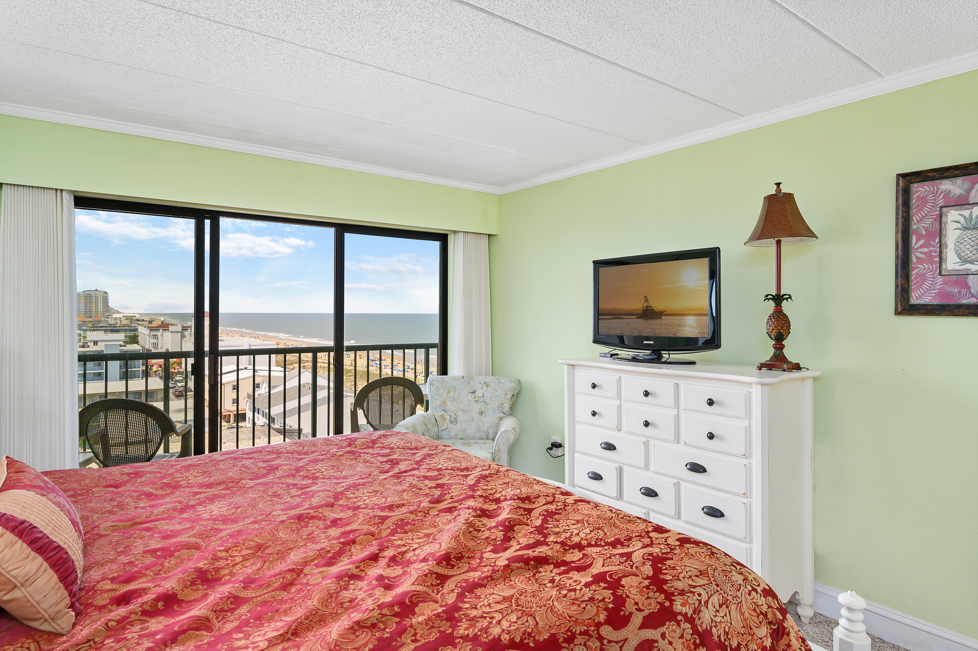 This bedroom also has a Flat Screen TV