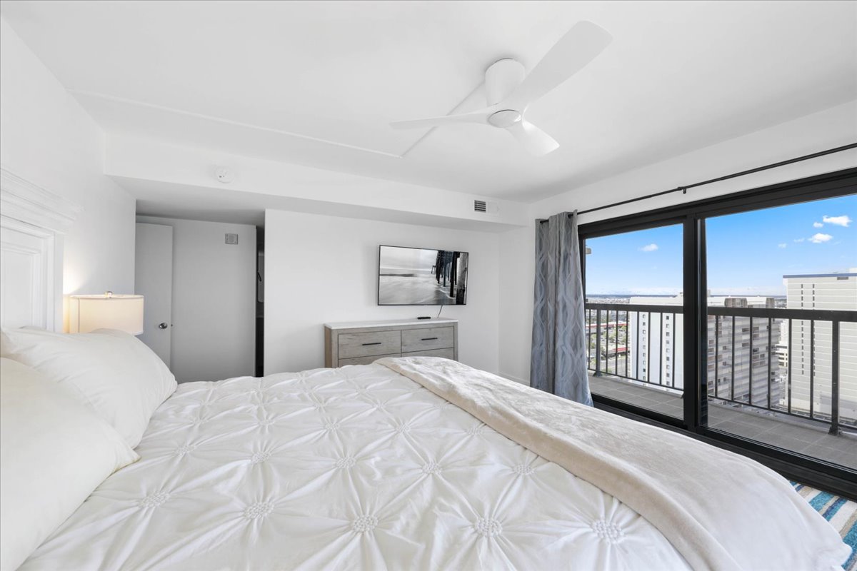 Sink into the Plush King Bed and enjoy the Flat Screen TV.