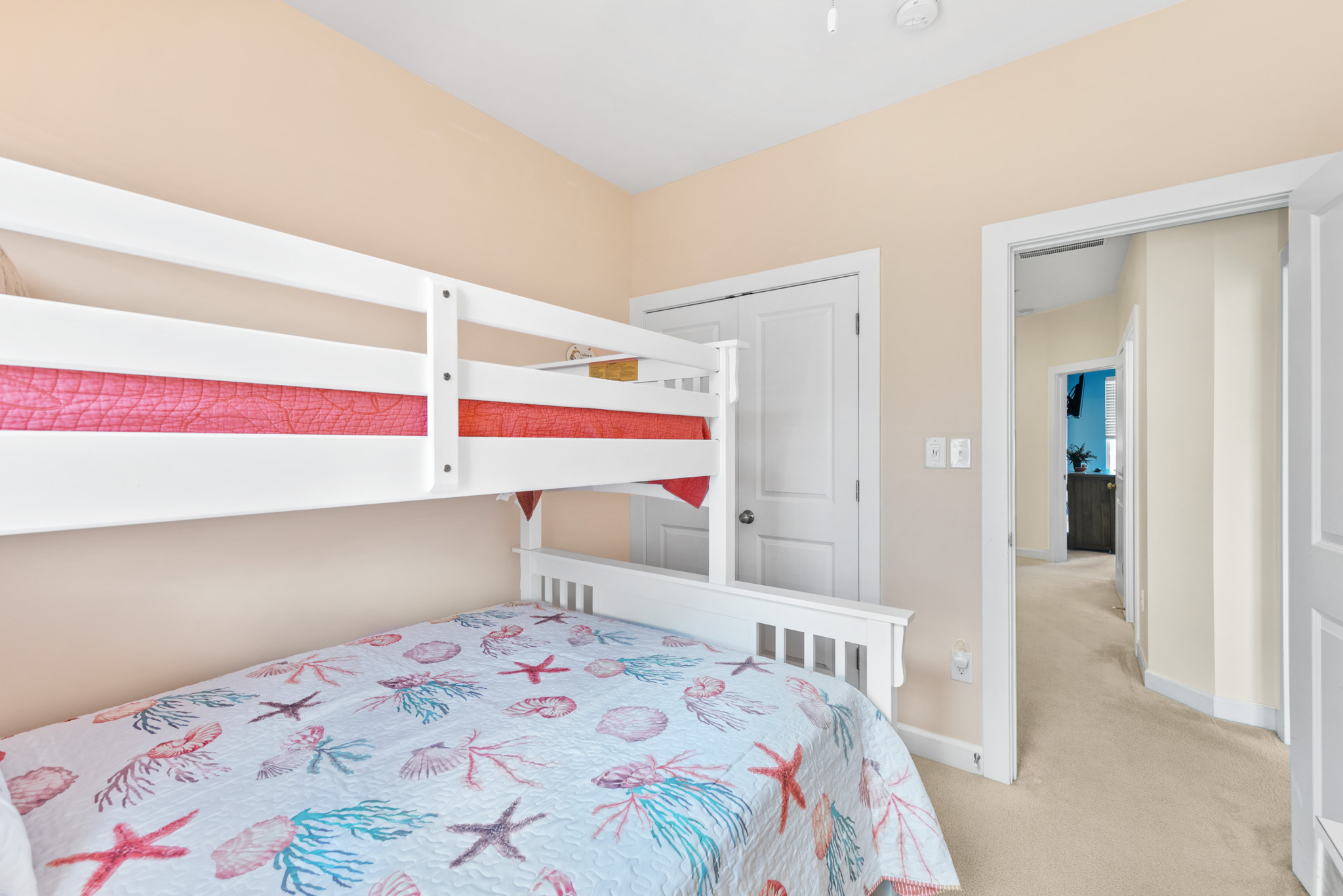 Bedroom 3 will sleep 3 in comfort and style, with a pyramid bunk.