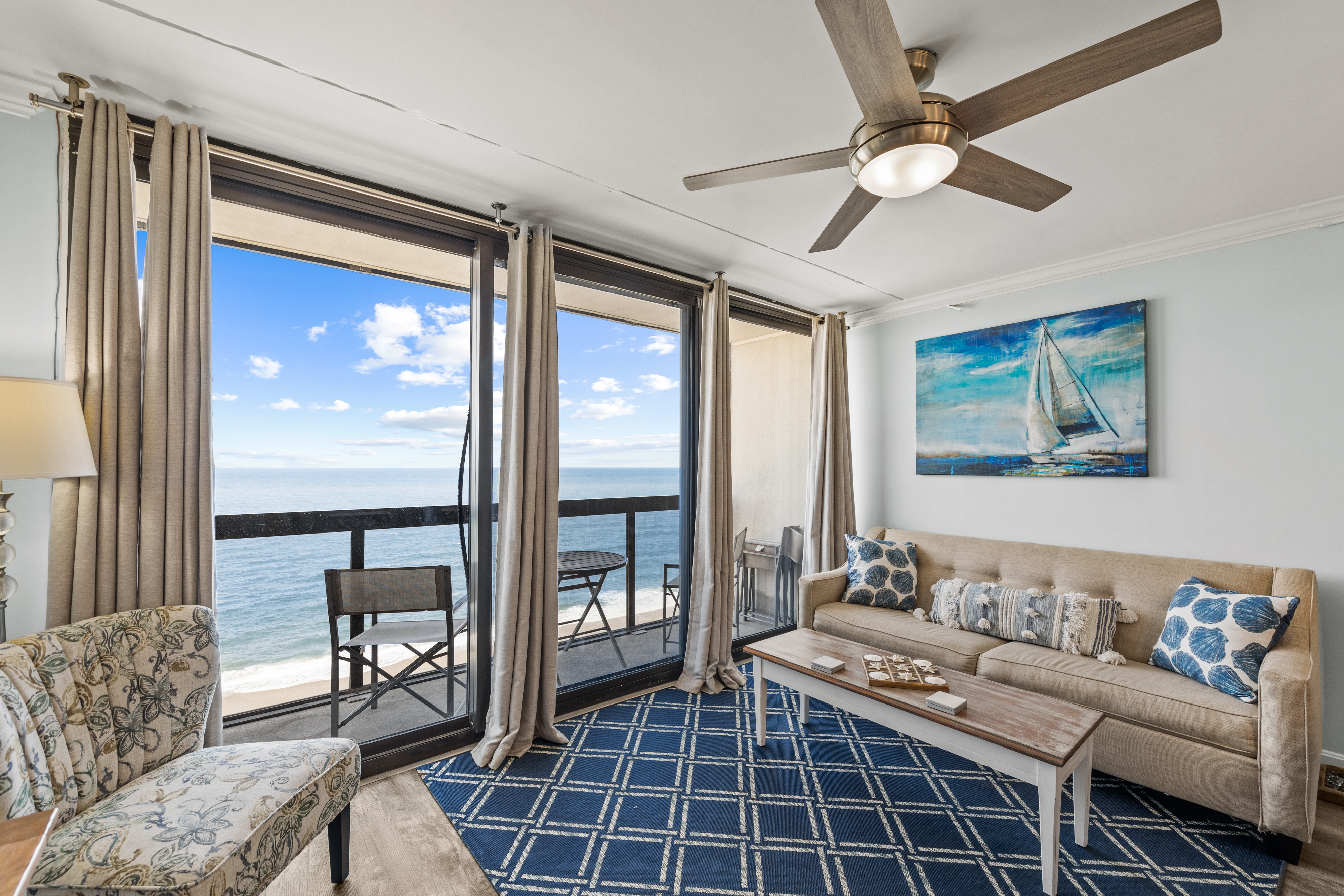 Beautiful beach views from your private balcony.