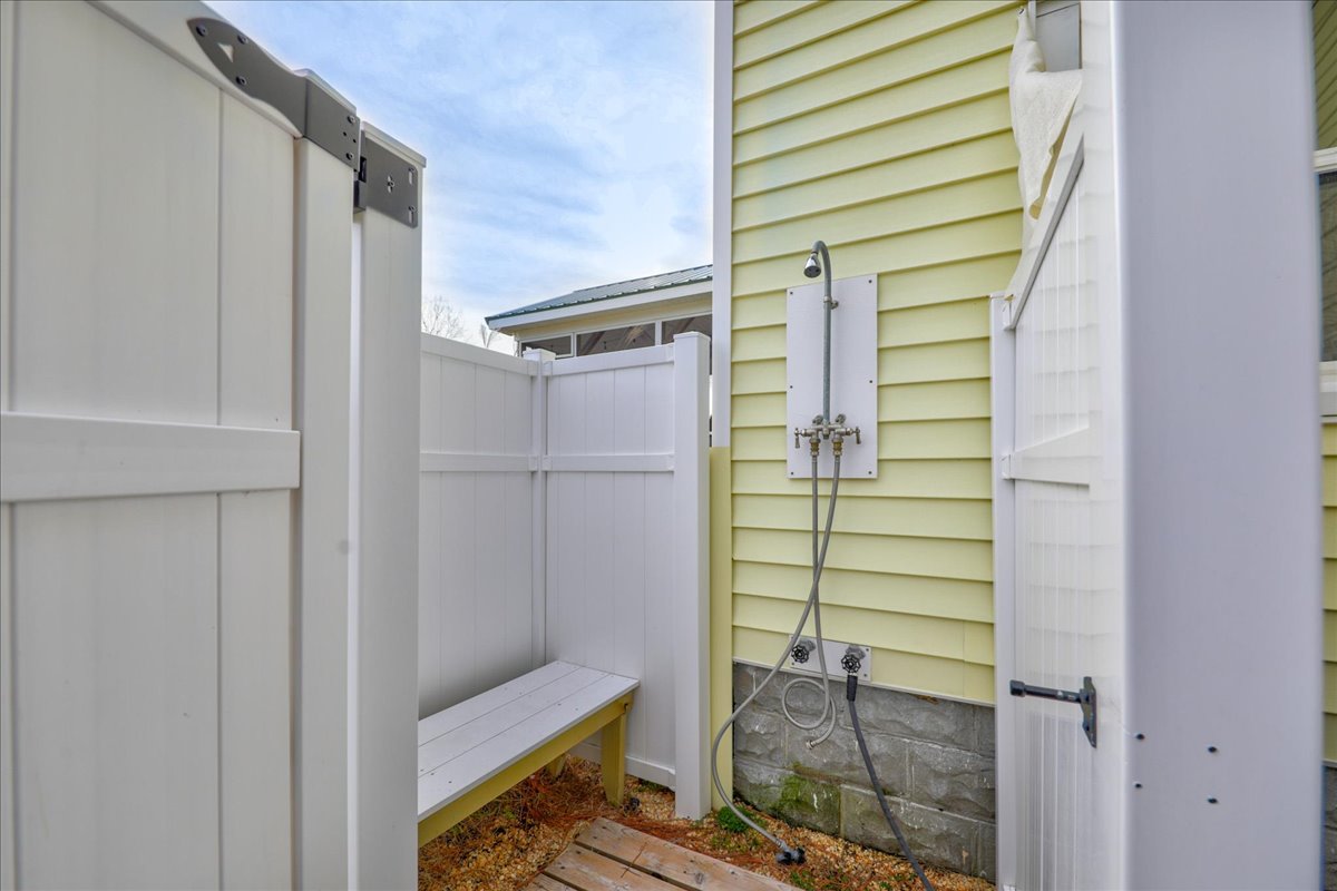 Refreshing Outdoor Shower with hot and cold water.