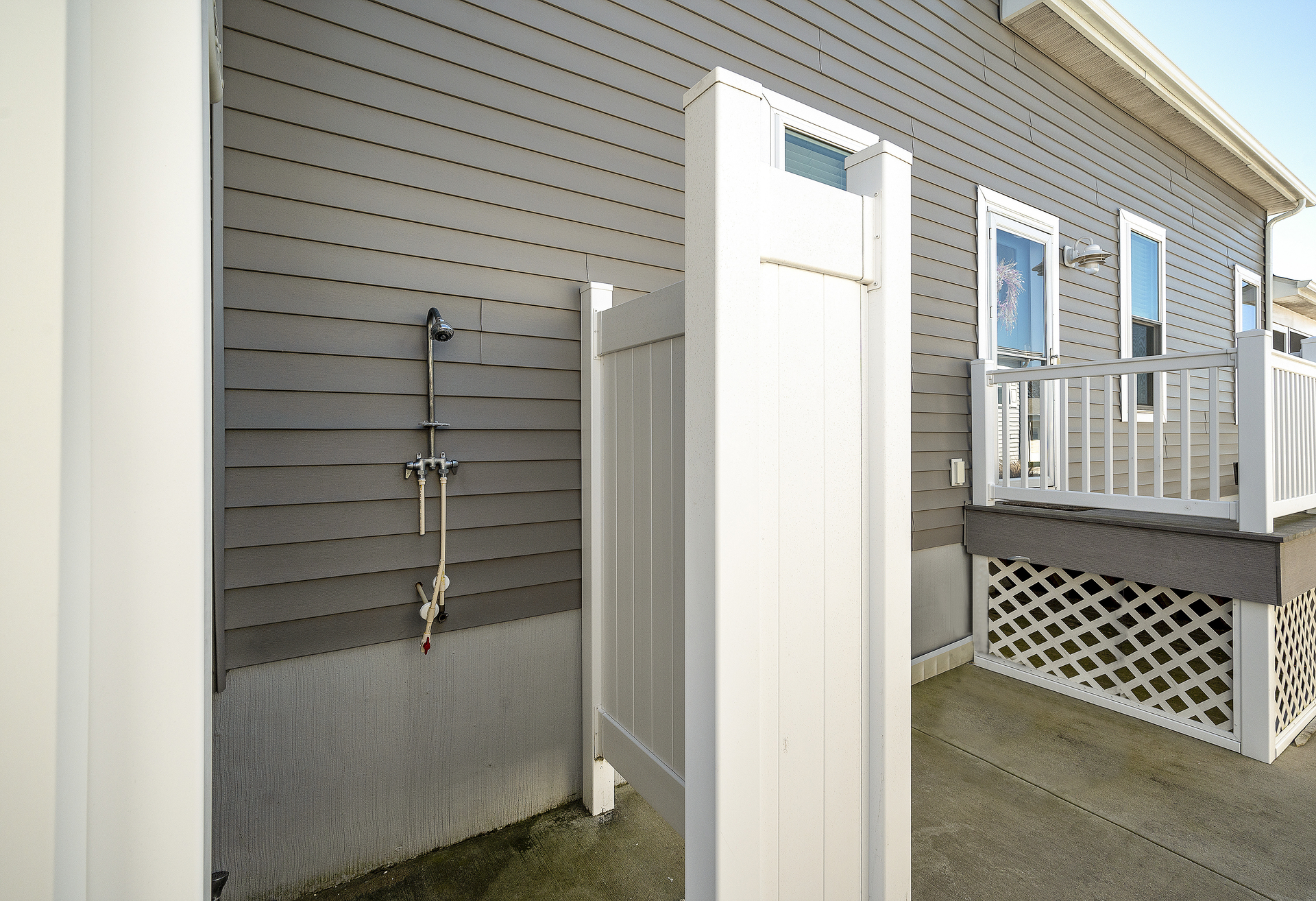 Rinse off the day at the beach in the outdoor shower