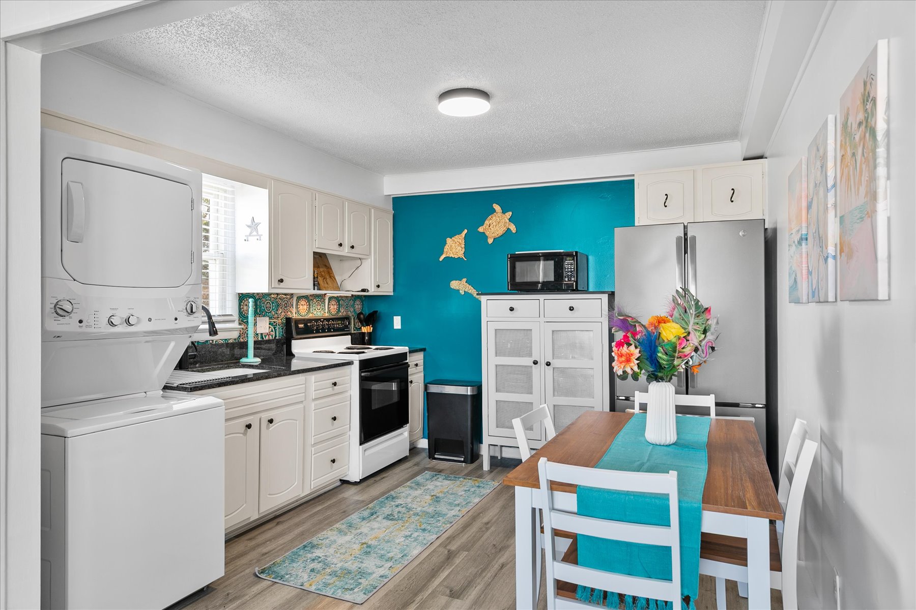 The Kitchen is well equipped to help make whipping up a quick meal a dream