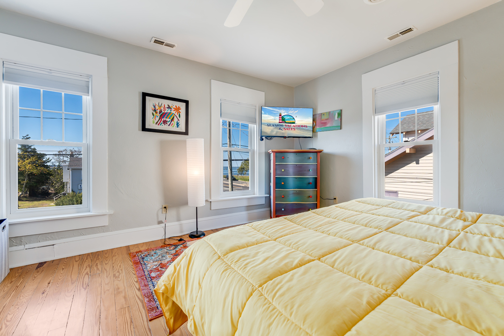 Bedroom 1 has Flat Screen Smart TV and tons of space.