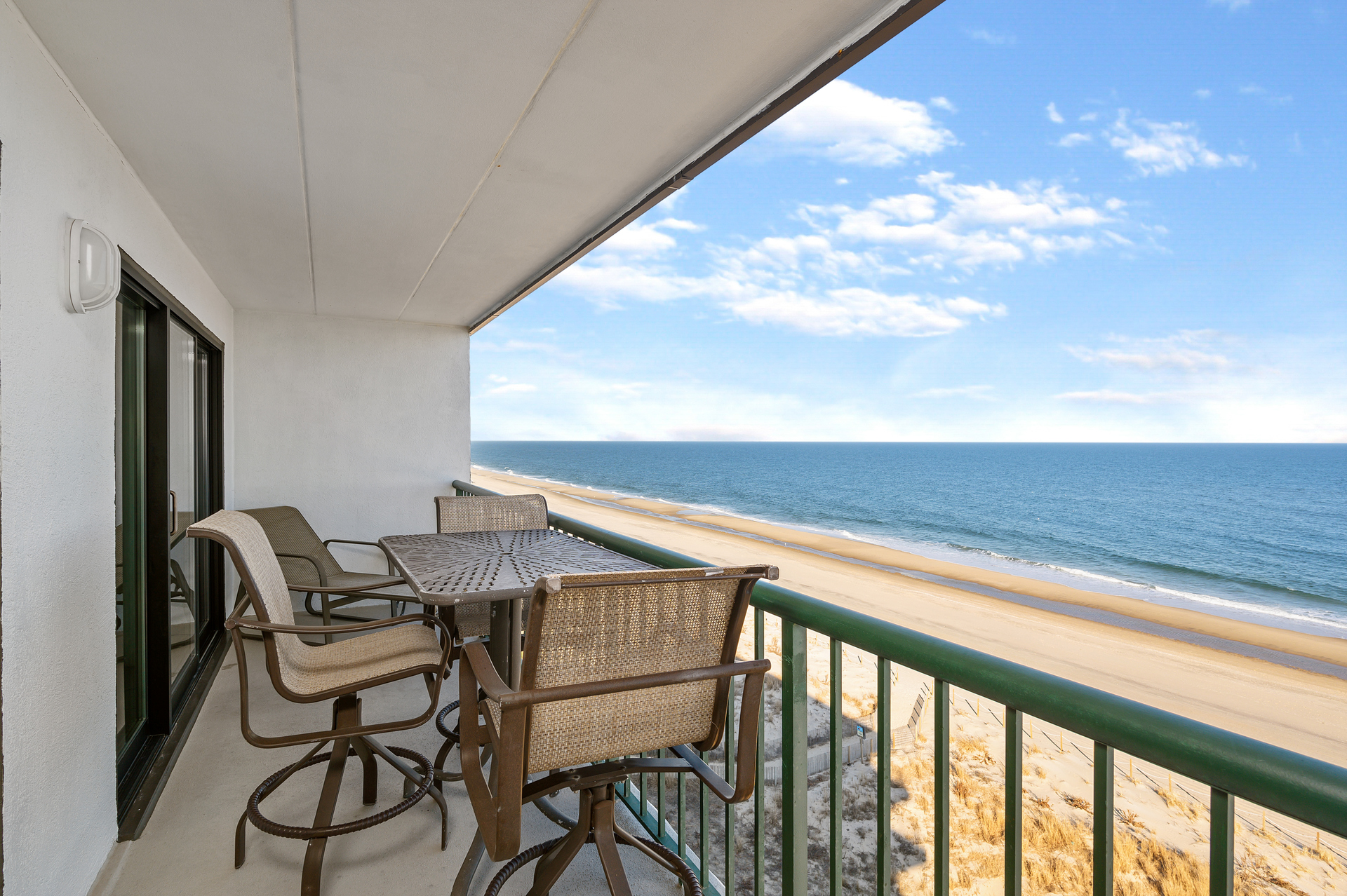 There is ample seating for everyone to enjoy the Beach views!