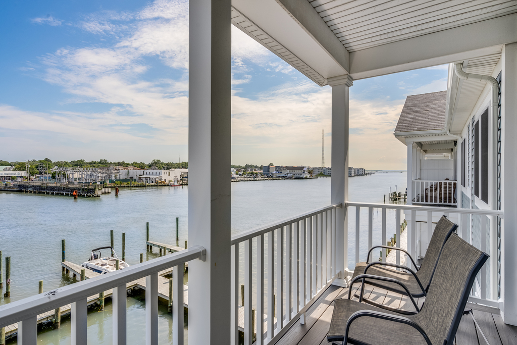 Sip morning coffee and watch the dolphins swim by.