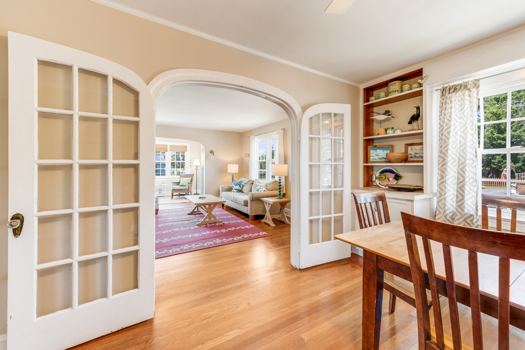 Gorgeous French Doors lead to the Dining Area.