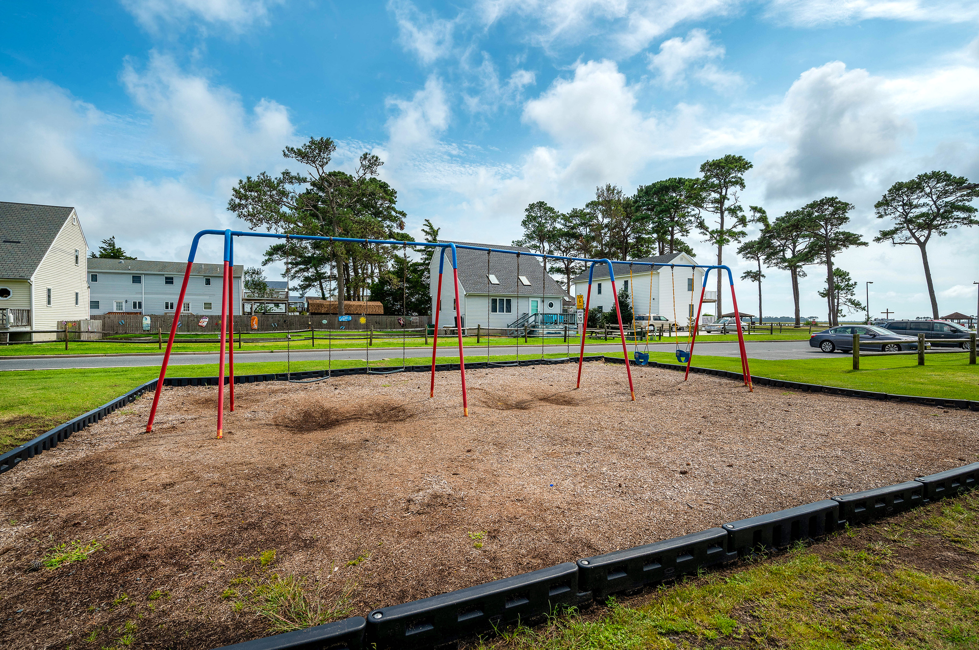 Watch the kids play at the park while relaxing on the Deck.