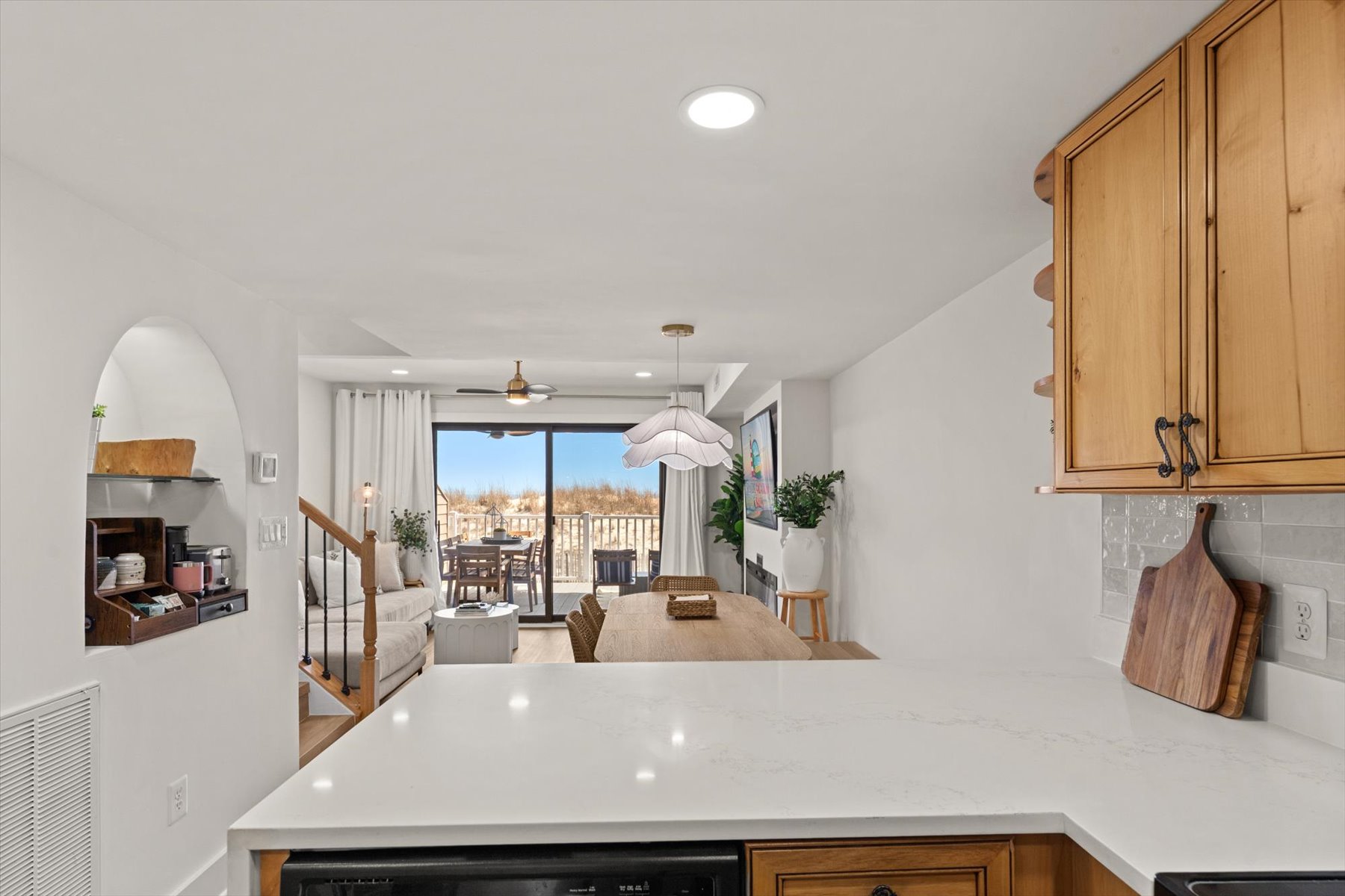 The open-concept allows you to never miss out on the family fun.