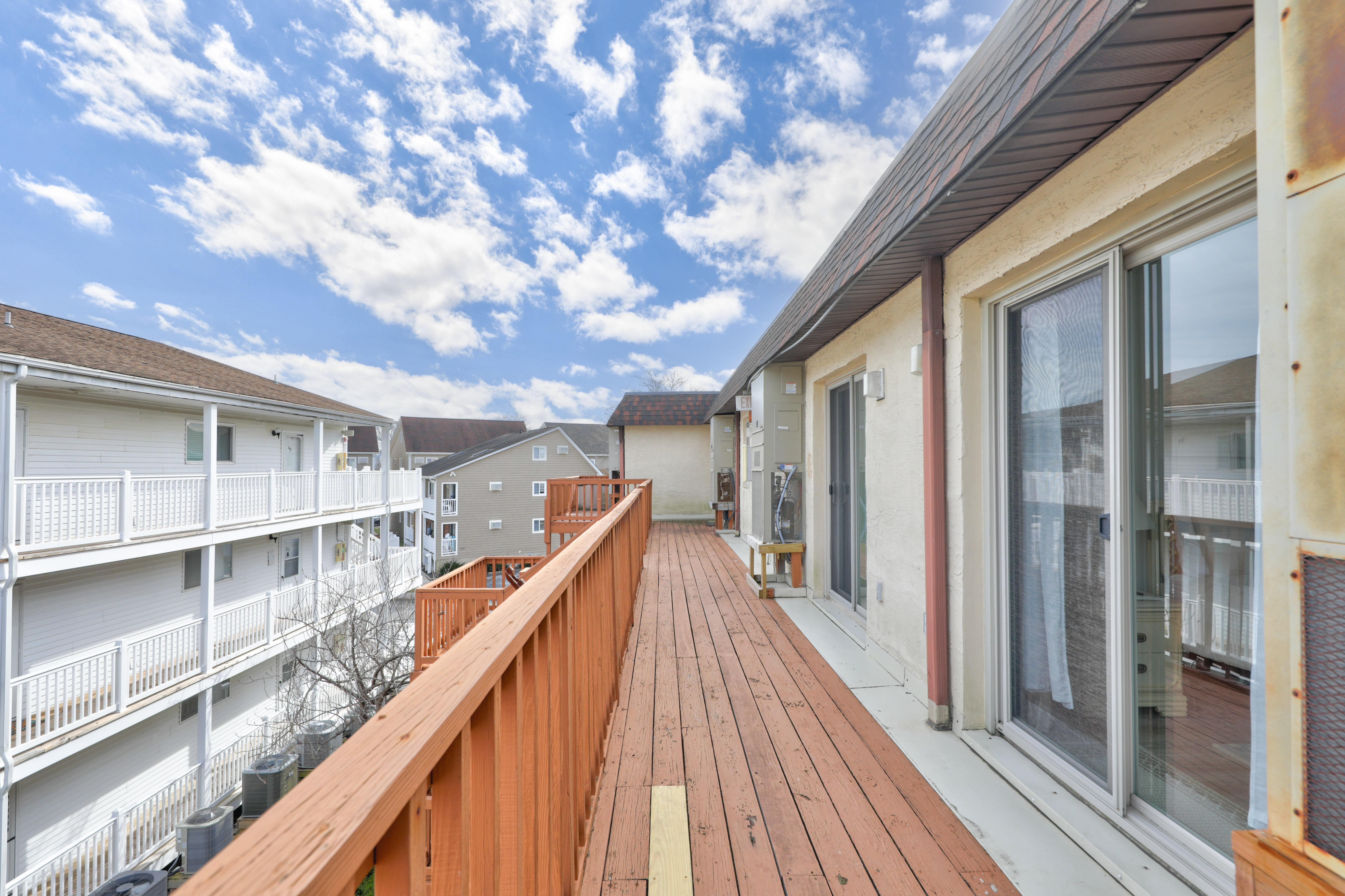 Slip out and enjoy fresh air on the back walkway