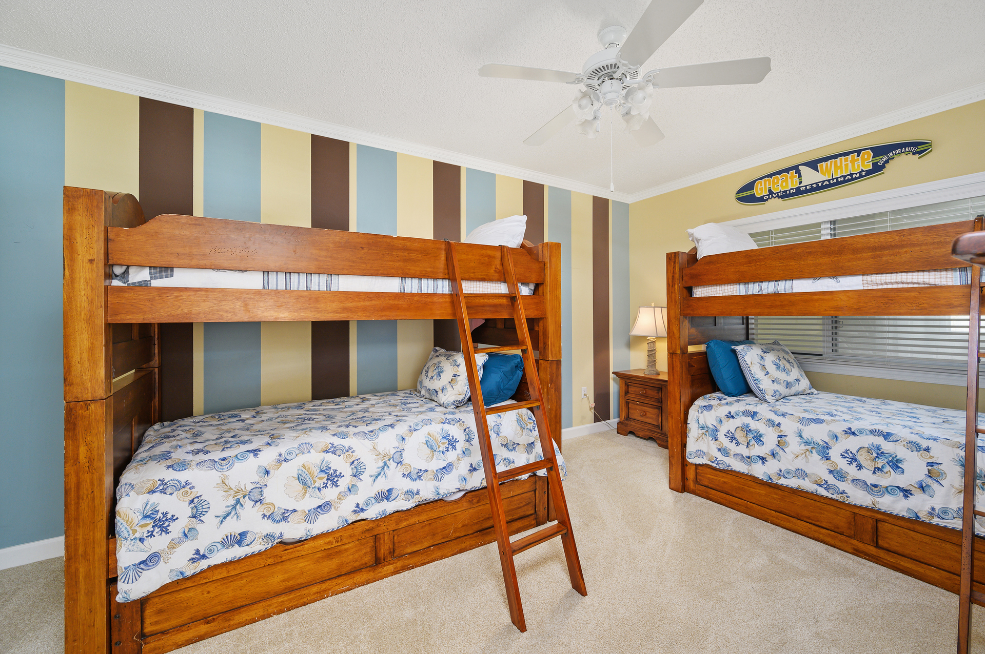 Bedroom 3 is a perfect space for your special little ones, sleeping up to 6 in 2 Bunk Beds with pull-out Trundles