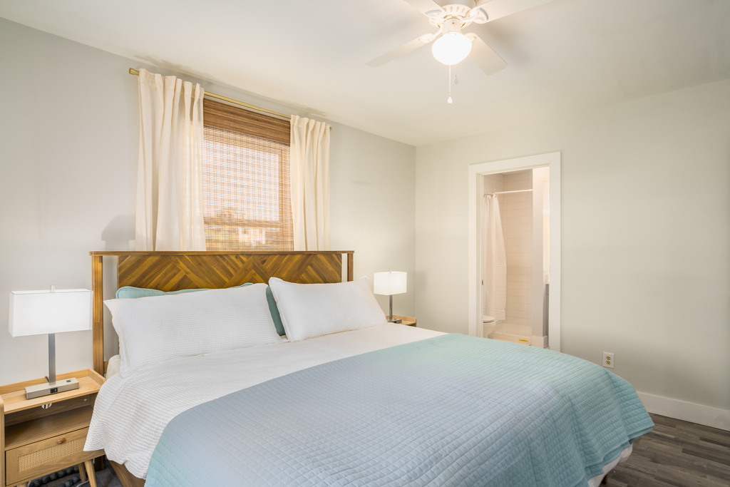 Bedroom 1 is the Primary Bedroom and has a comfy King Bed.