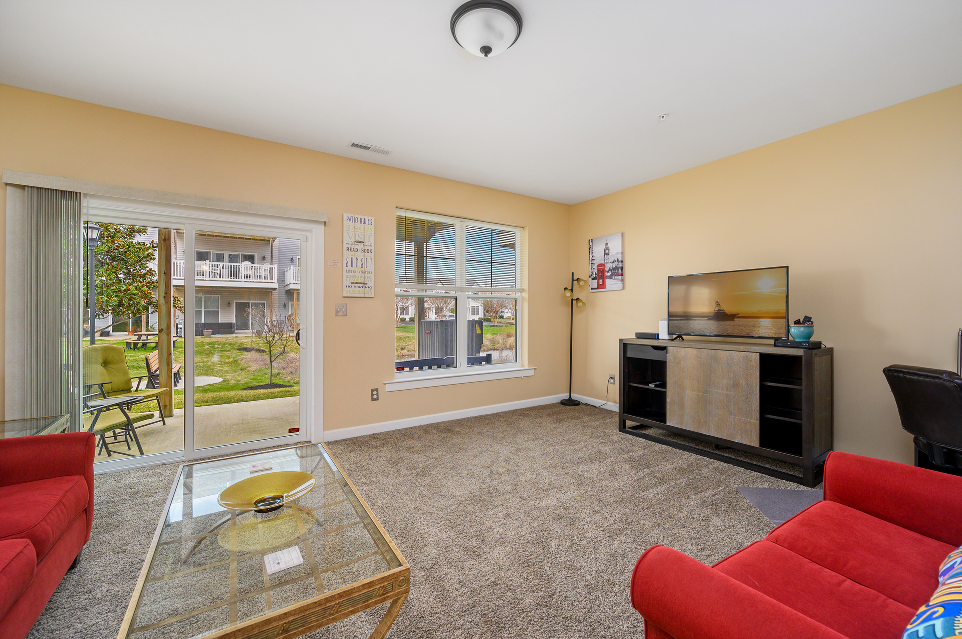 Located on the ground level, this living area could serve as a separate suite, with a Queen and a twin sleeper sofa!