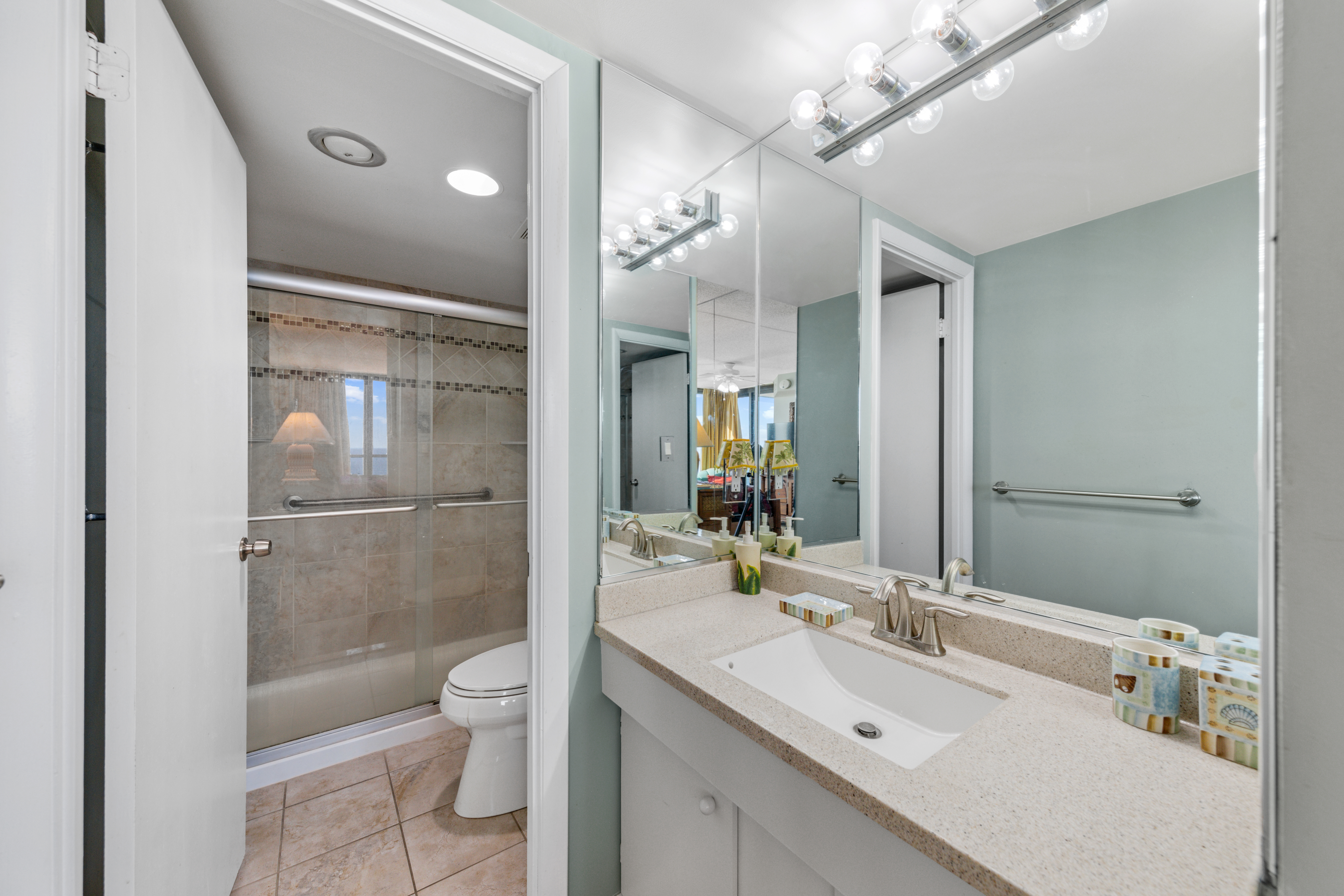 This Bath is Complete with Large Vanity.