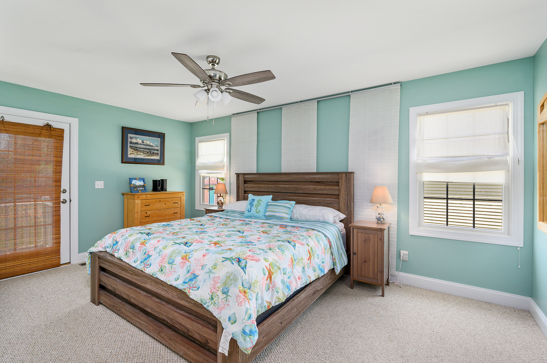 Decorated with a cool Coastal Flair.
