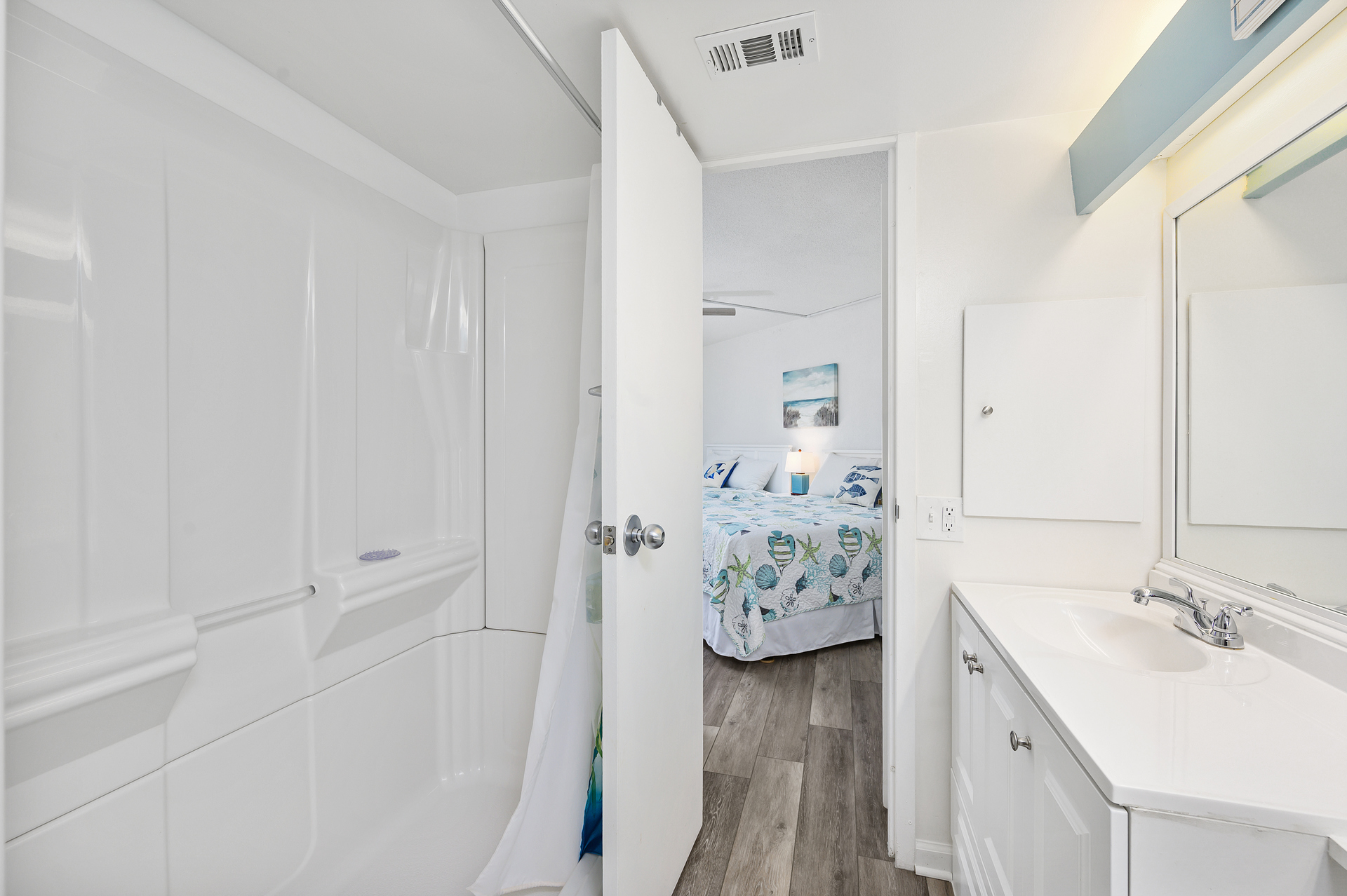 The main Bath is en-suite to the Bedroom.