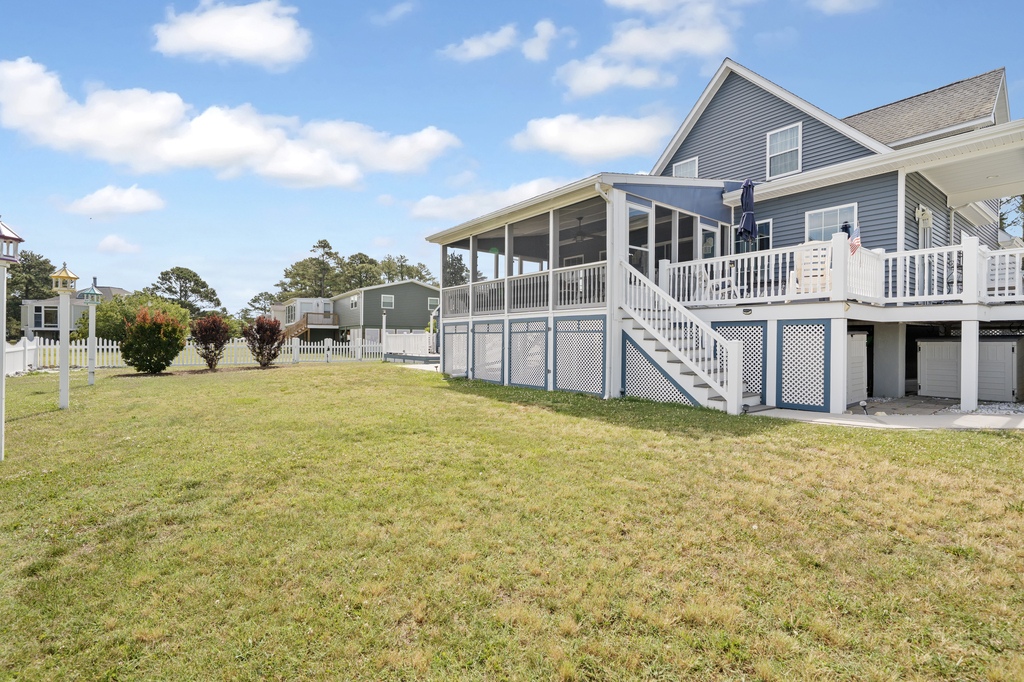 Looking from yard to fabulous Screened Porch!