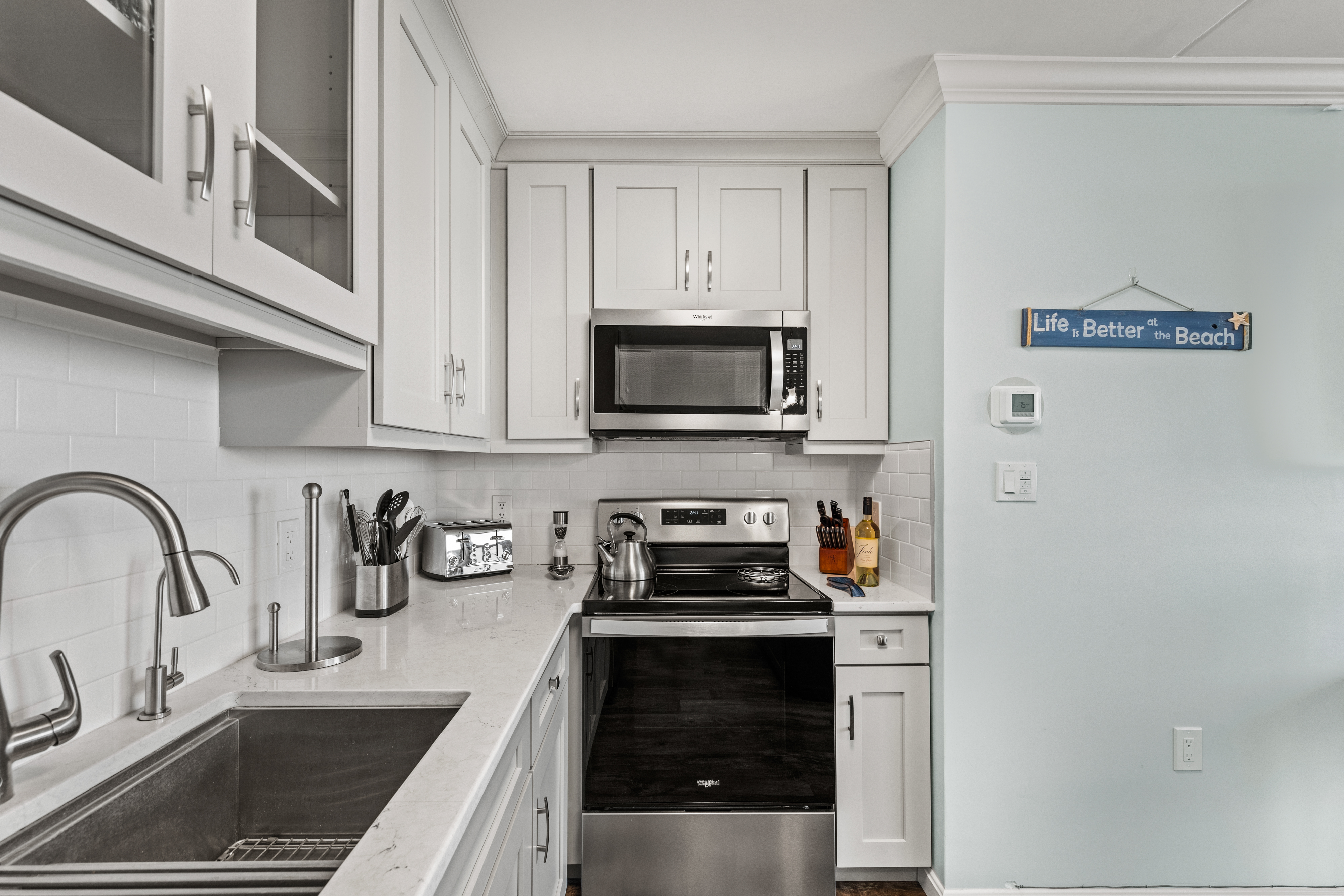 Well-Stocked with everything you'll need to make mealtime and Ocean Breeze.