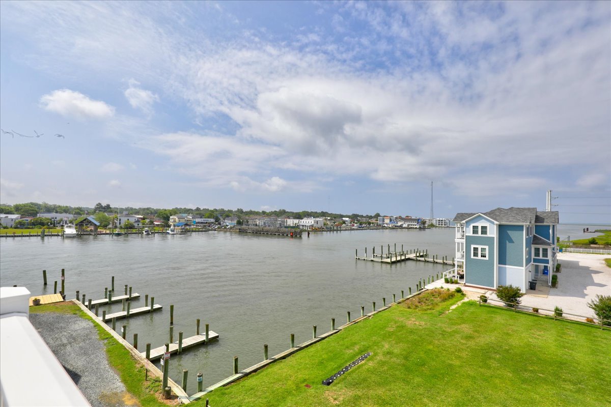 Looking across the Channel at Chincoteague Island.