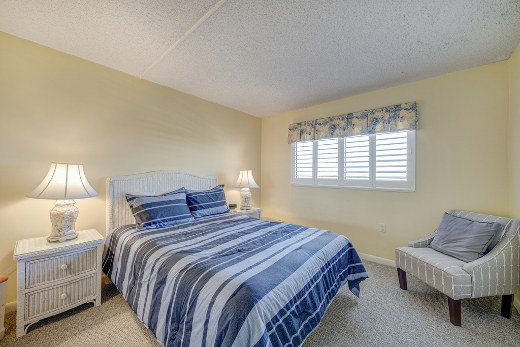 Bedroom 1 offers a Plush Queen Bed!