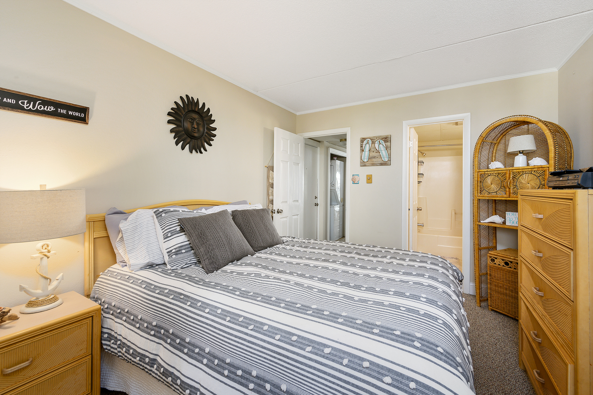 The bedroom also has access to the bathroom