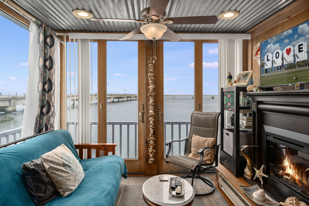 Breathtaking Views right from the Living Area - Fireplace is Electric.