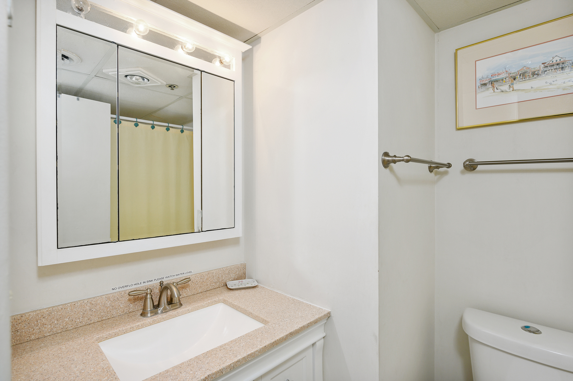 The Primary Bathroom is home to a Shower/Tub combo, perfect for rinsing off after a fun day!