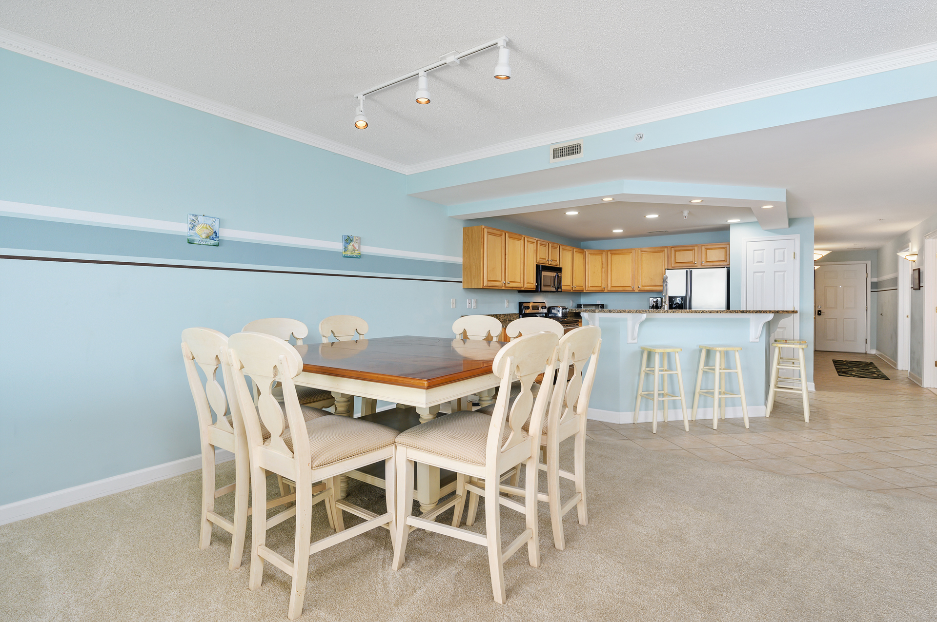 There is plenty of space for a nice family meal together inside also!