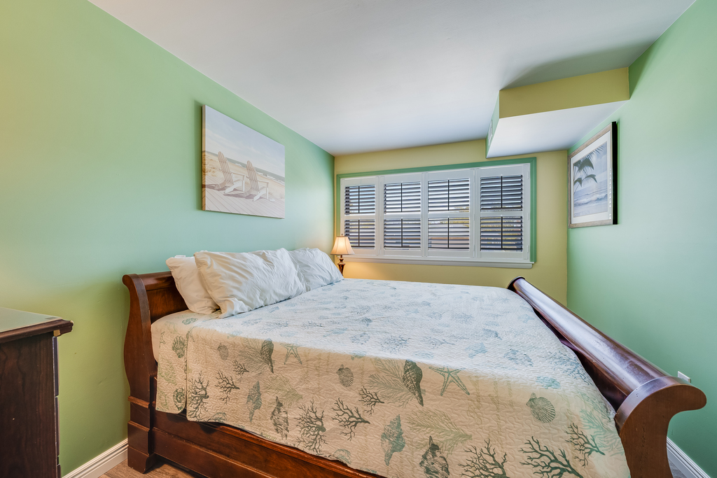 Bedroom 1 has a comfy King Bed and Flat Screen TV.