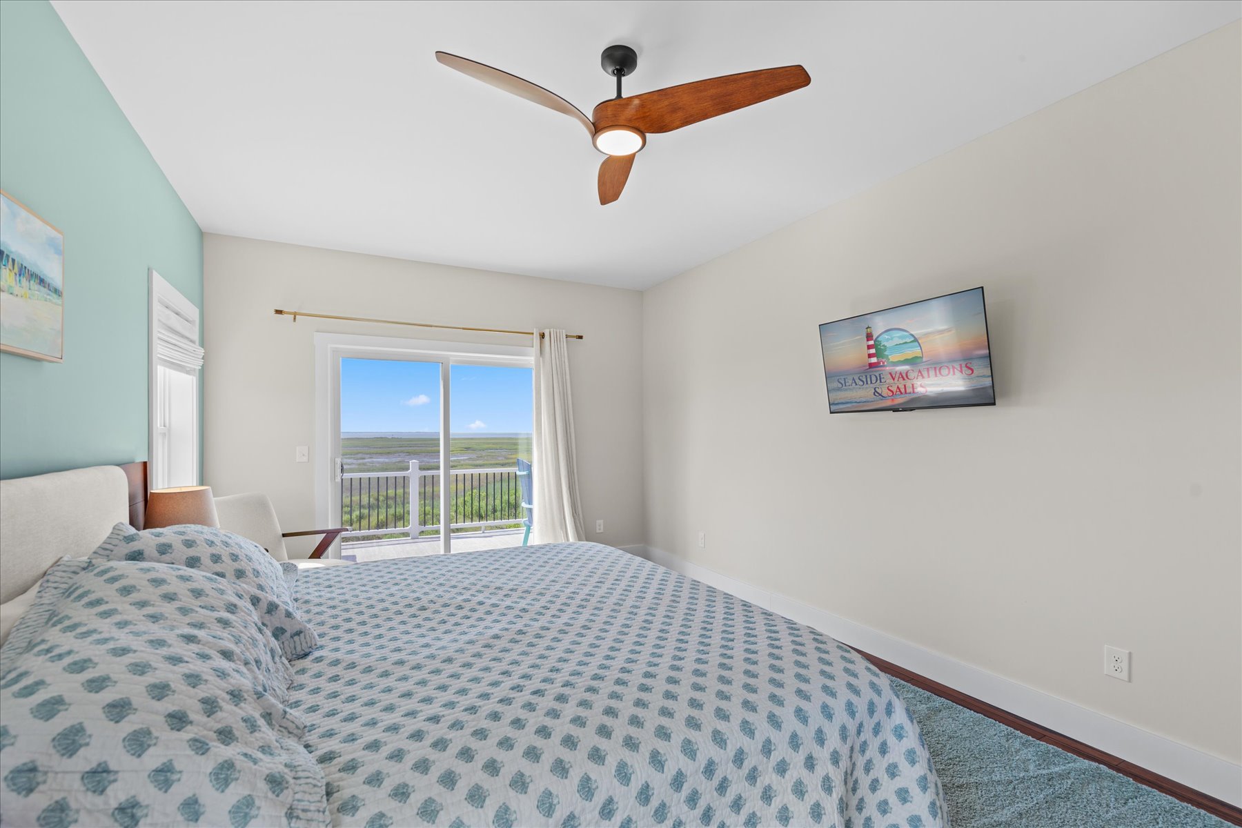 Flat Screen Streaming TV in Primary Bedroom.