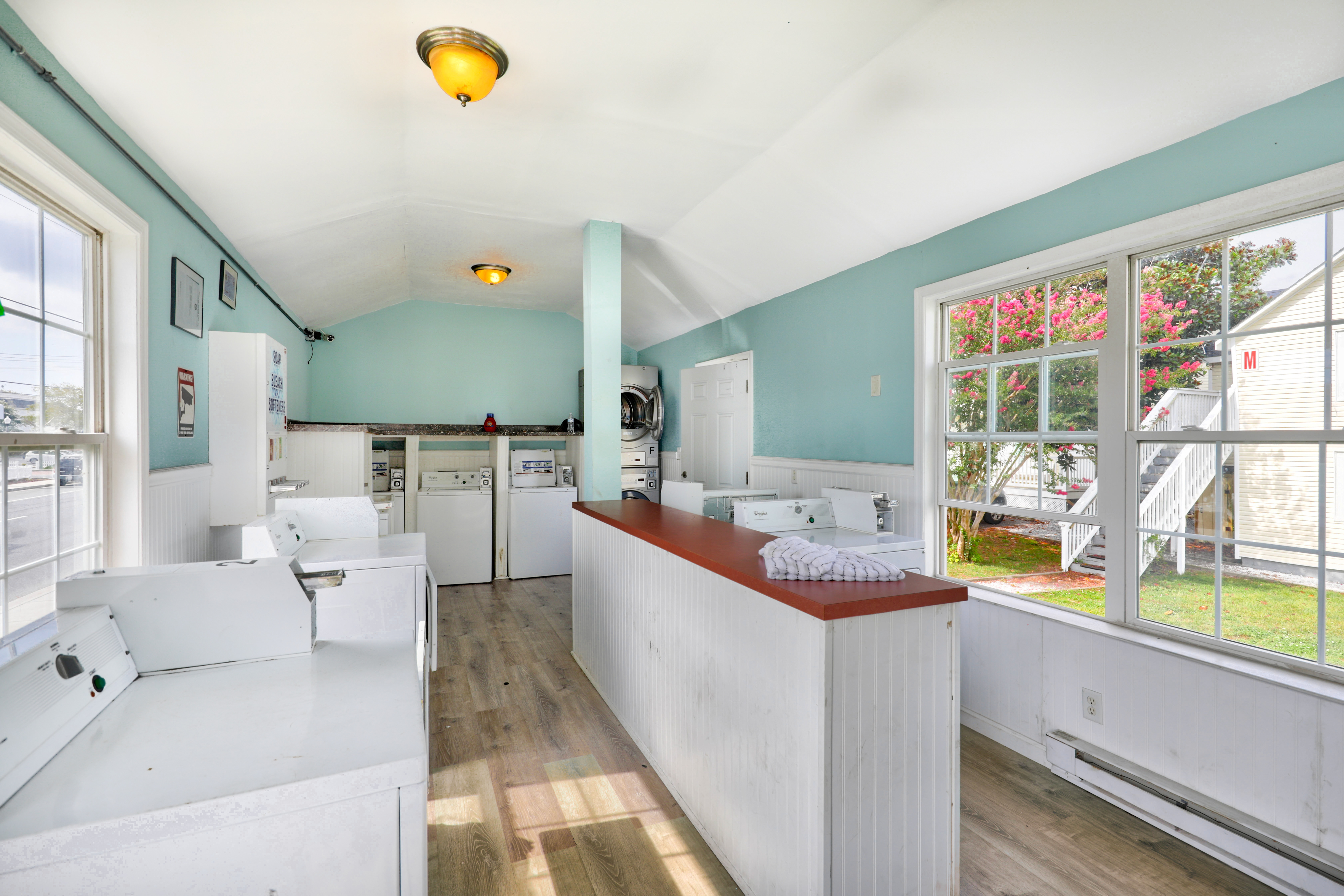 Enjoy the convenience of this clean and bright laundry facility.