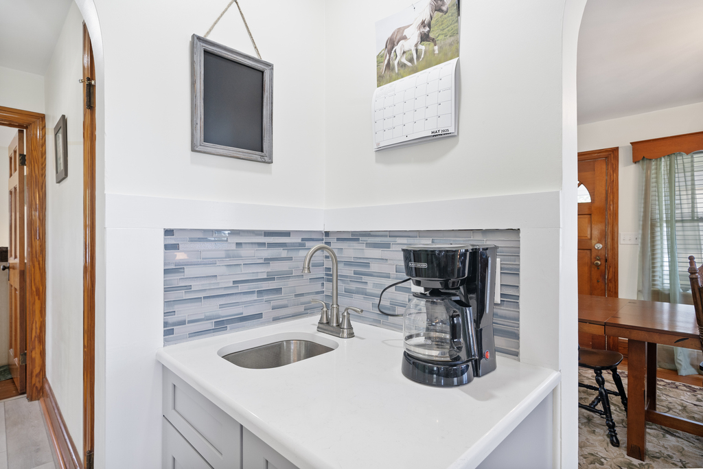 Wet Bar for coffee time or happy hour...