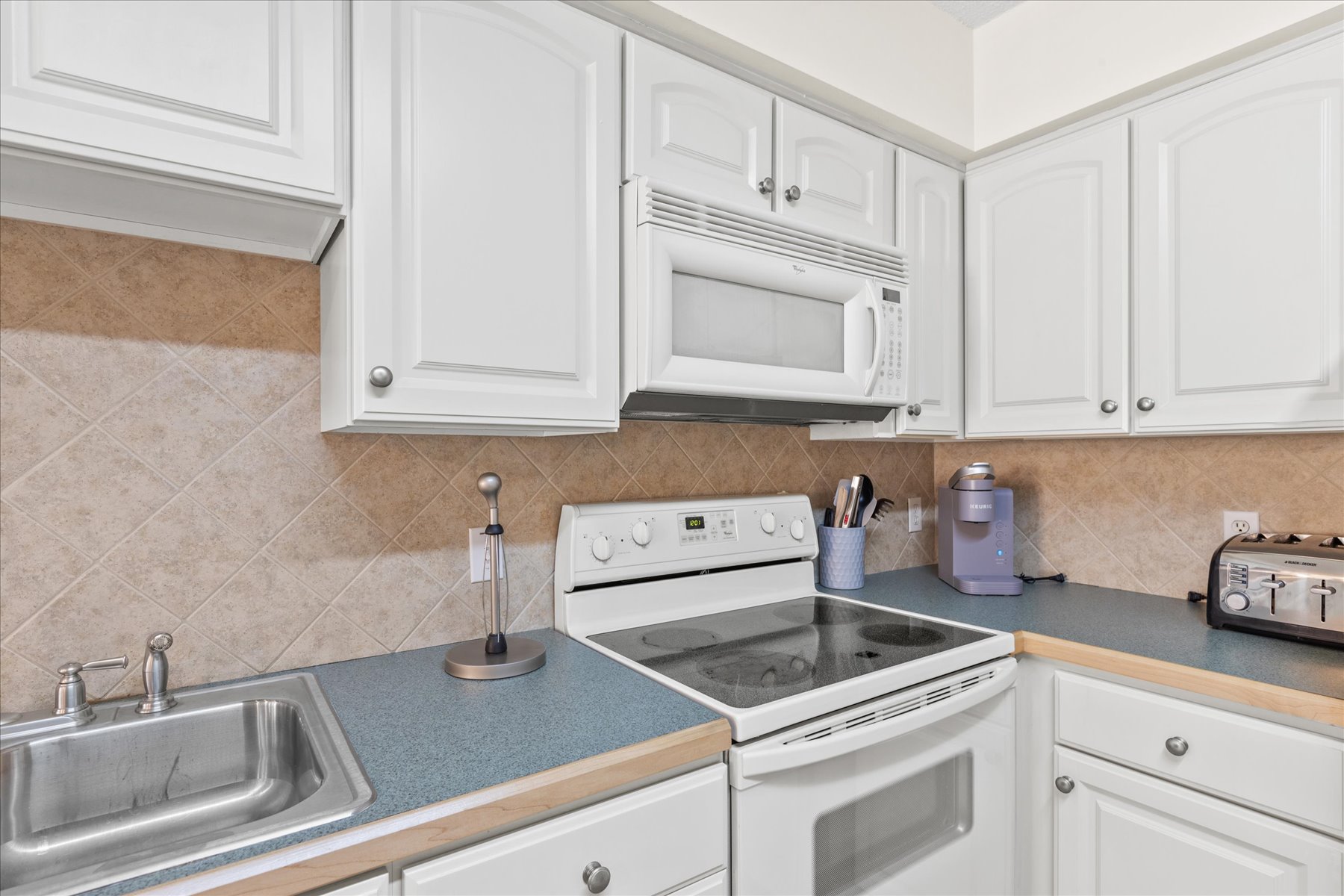 Fit with a K Cup Coffee Maker.