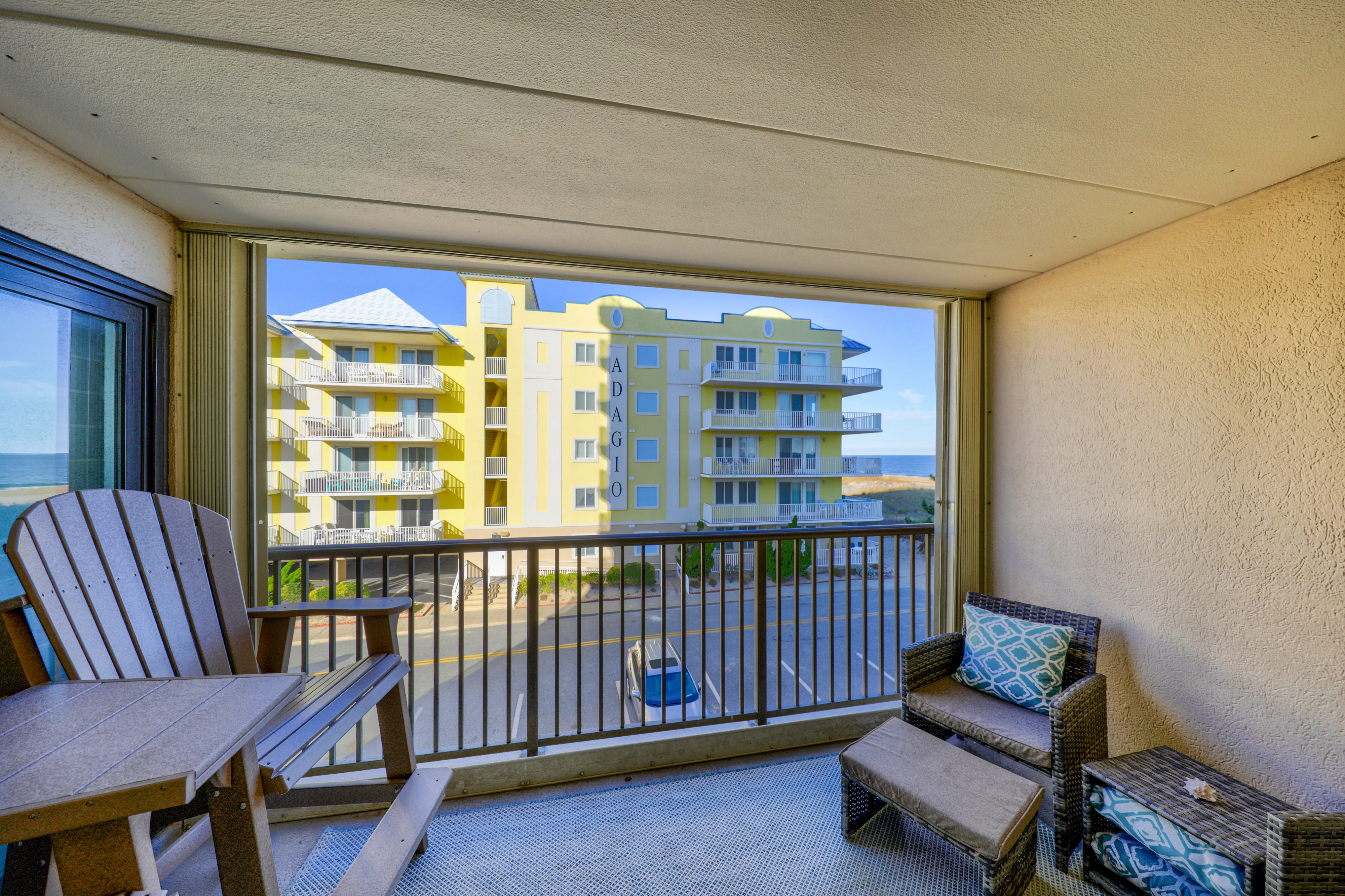 Step out on the private balcony and enjoy the crisp sea breeze.