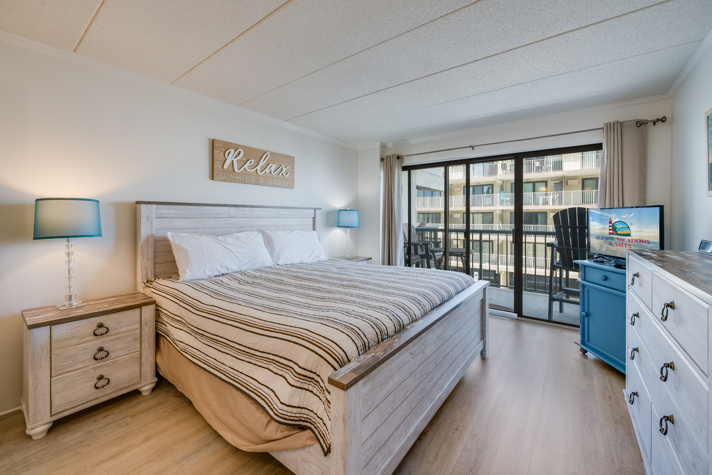 Get cozy in this king size bed in the Primary bedroom.