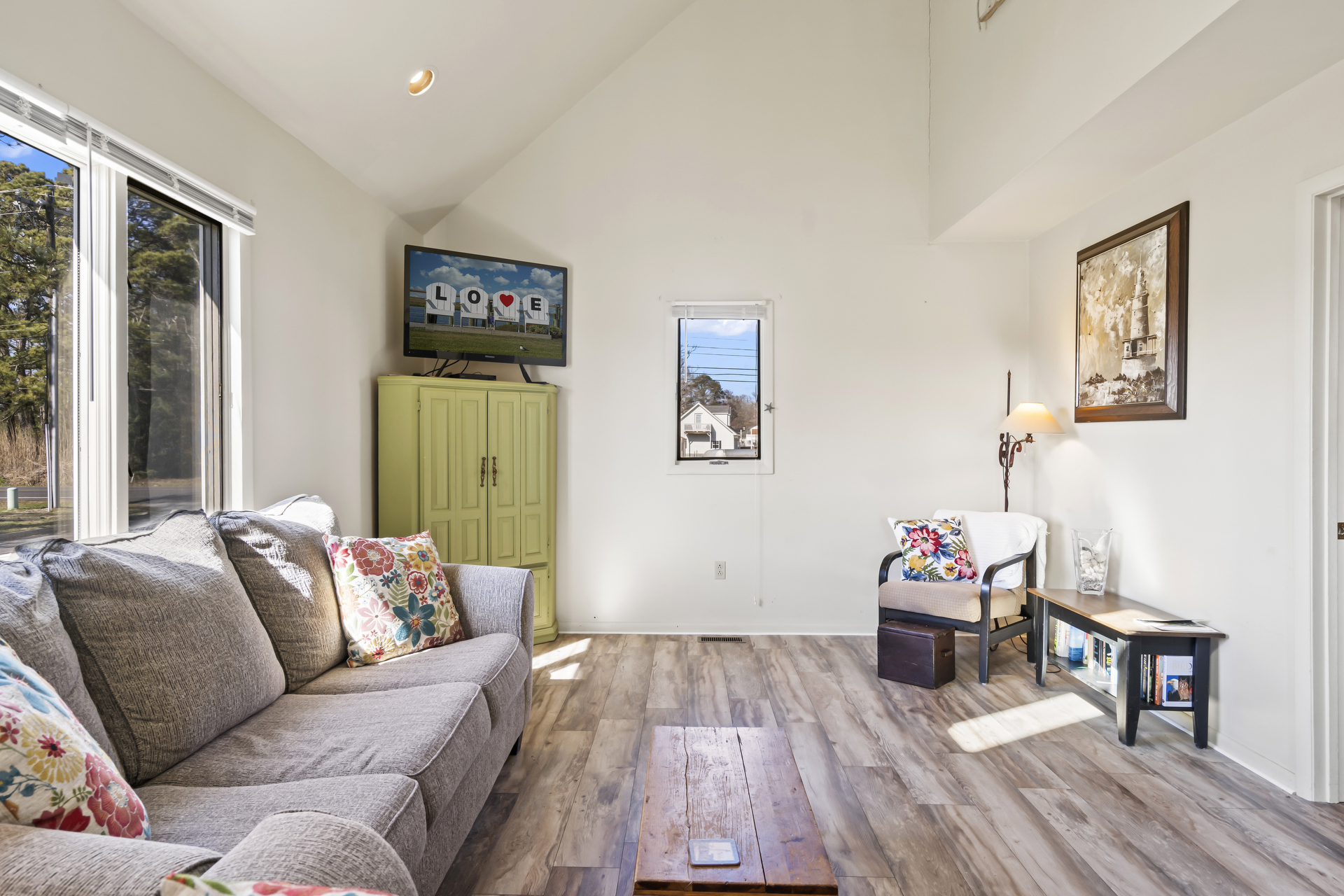 Beachy Flooring reminiscent of a stroll on the Boardwalk!