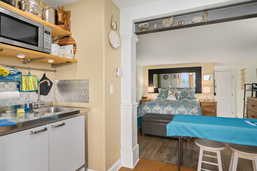 Waterfront Sunsets is open concept - Bedroom is just off Kitchenette.