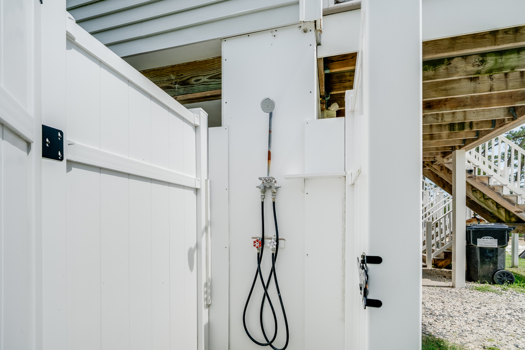 Refreshing Outdoor Shower for rinsing off sandy feet.