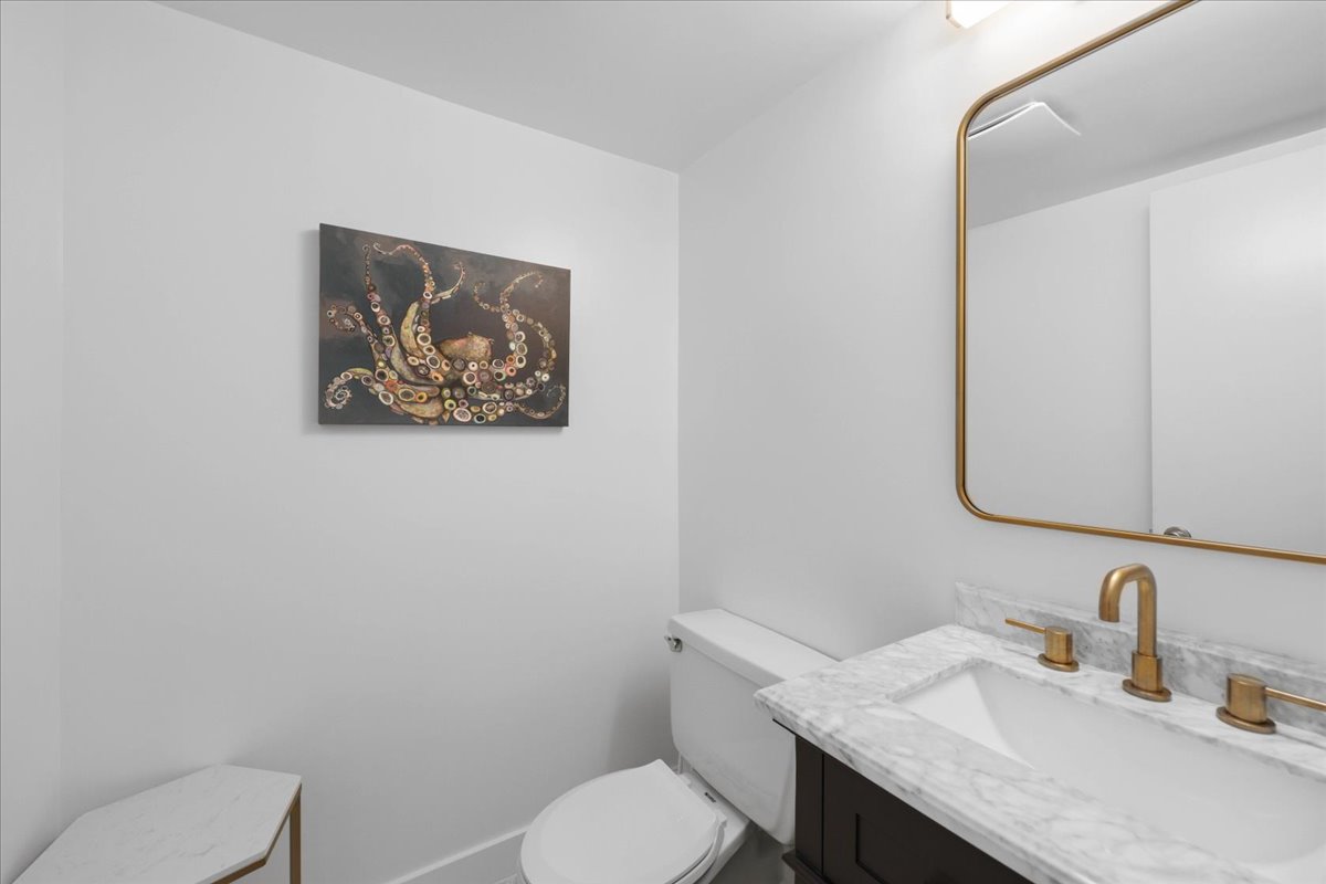 The Half Bath is the Perfect Space to Freshen Up before heading out to dinner!