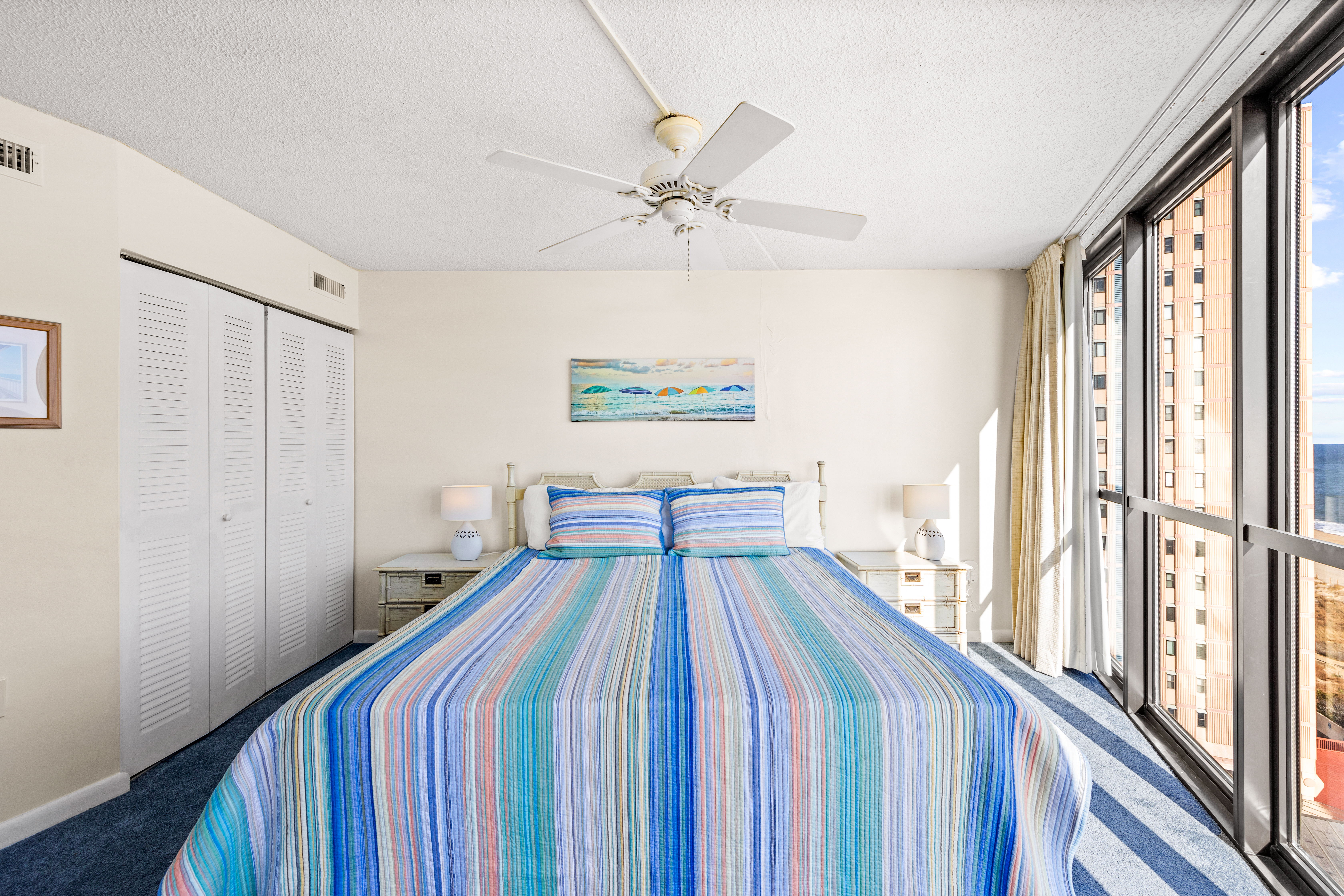 Sprawl out and get cozy in the big king size bed.