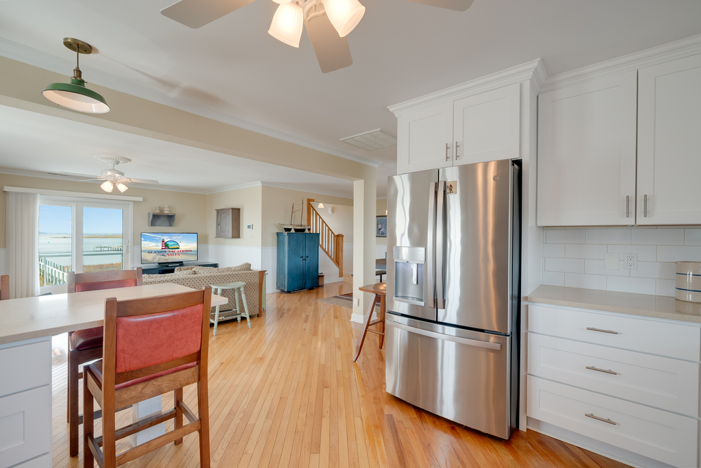 Well-Stocked Kitchen just off the Living Area.