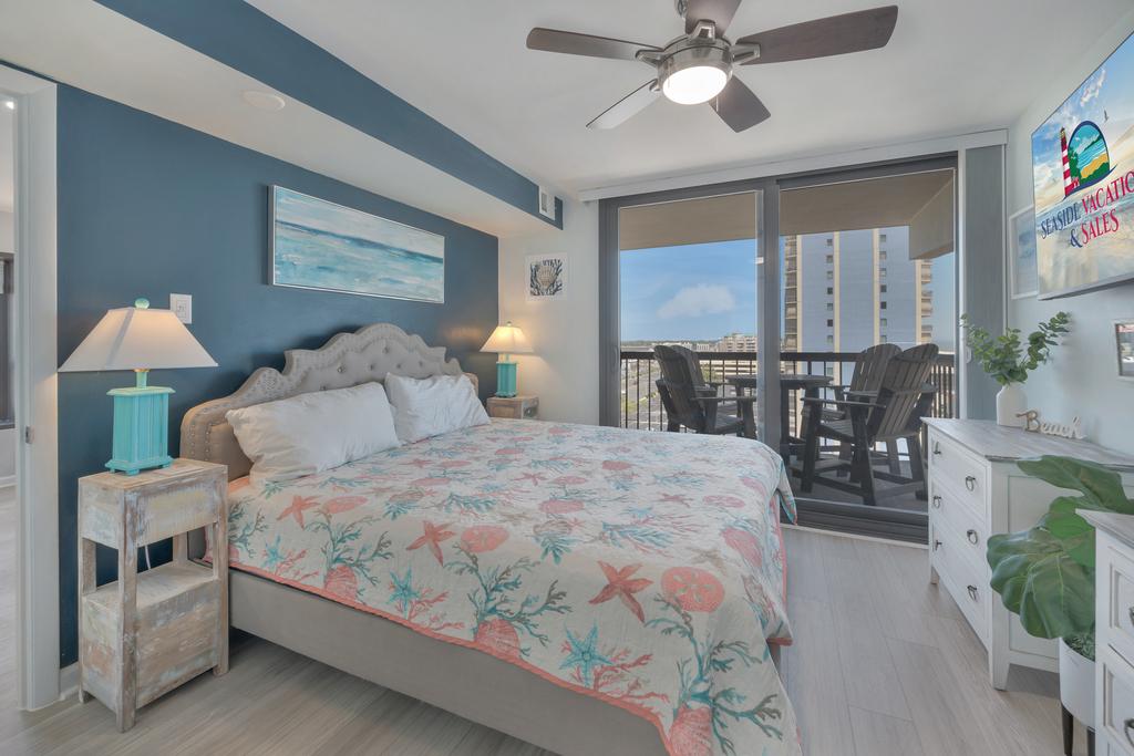 Spacious Primary Bedroom offers a Plush King Bed.