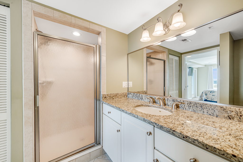 The Primary Bath is an island retreat with spacious walk-in shower!