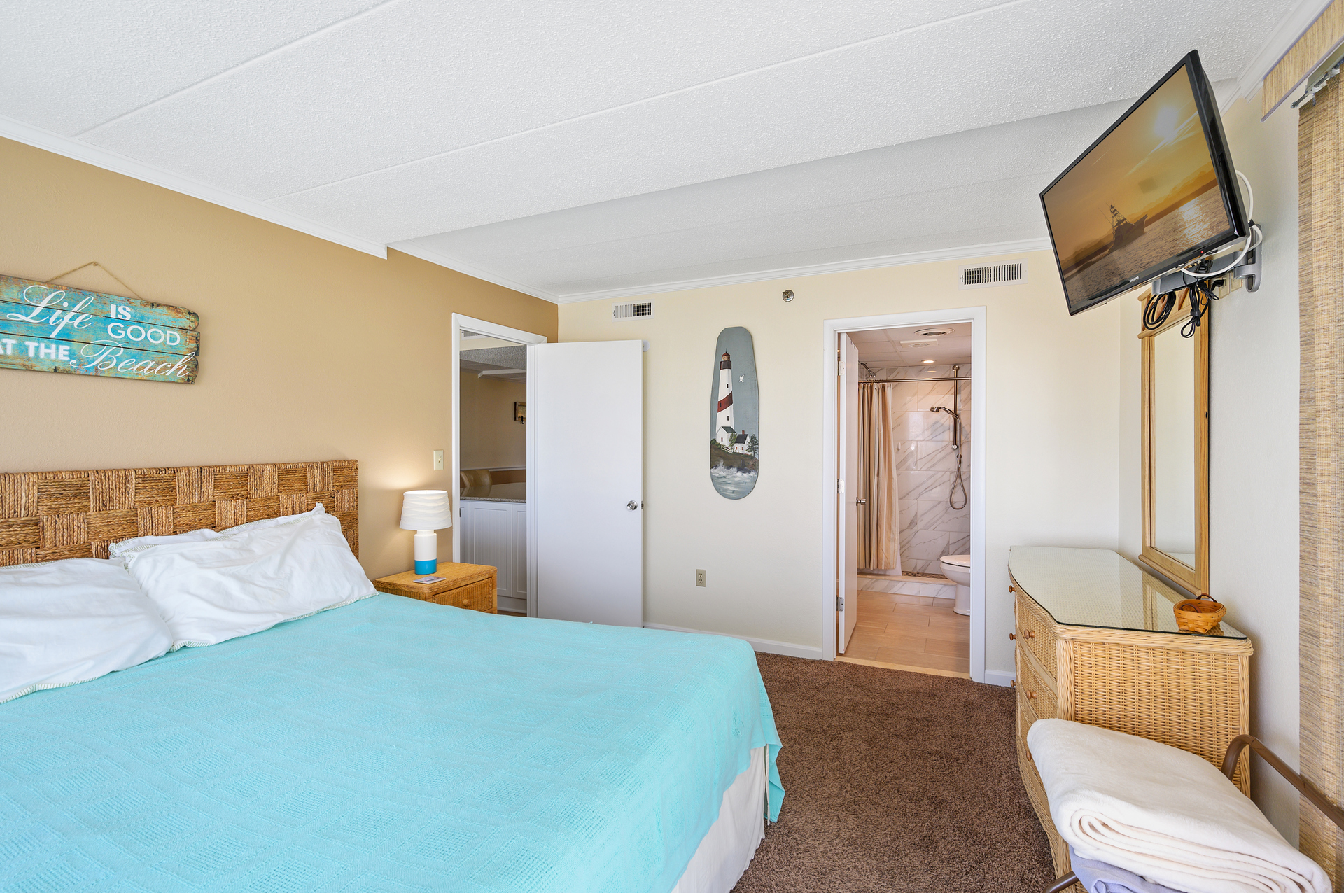 This bedroom also has its own Flat Screen TV