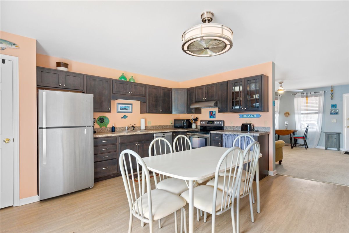 Dine indoors in the comfort of Central AC.