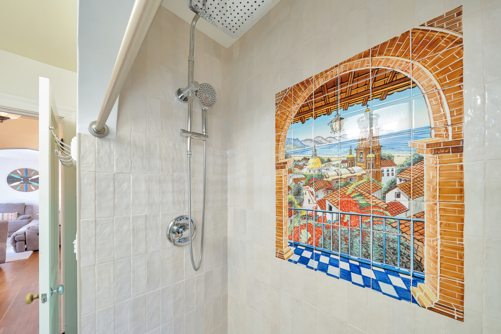 Gorgeous tile work in the Full Bath Shower.